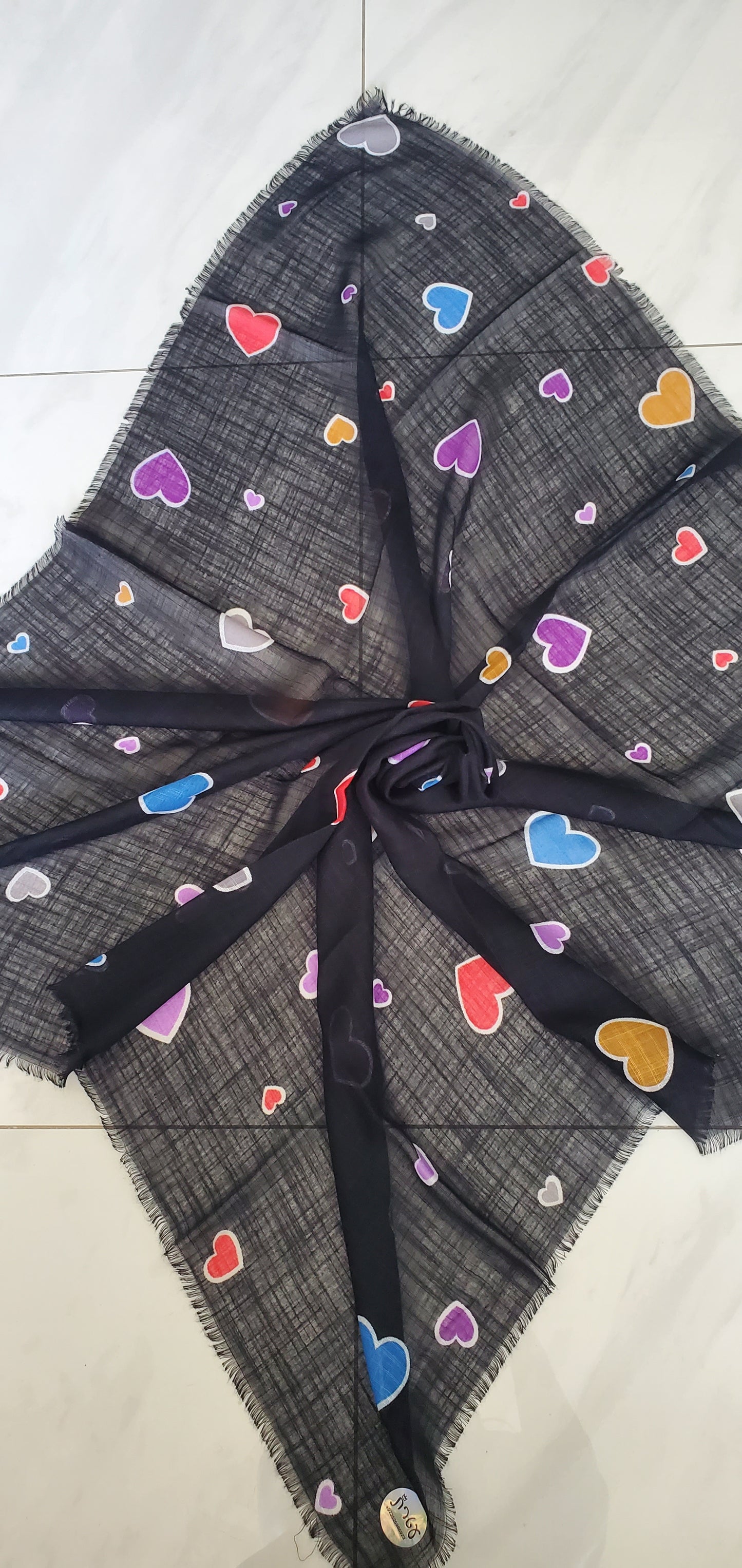 Pattern of Hearts - Red, Purple, Blue, and Yellow