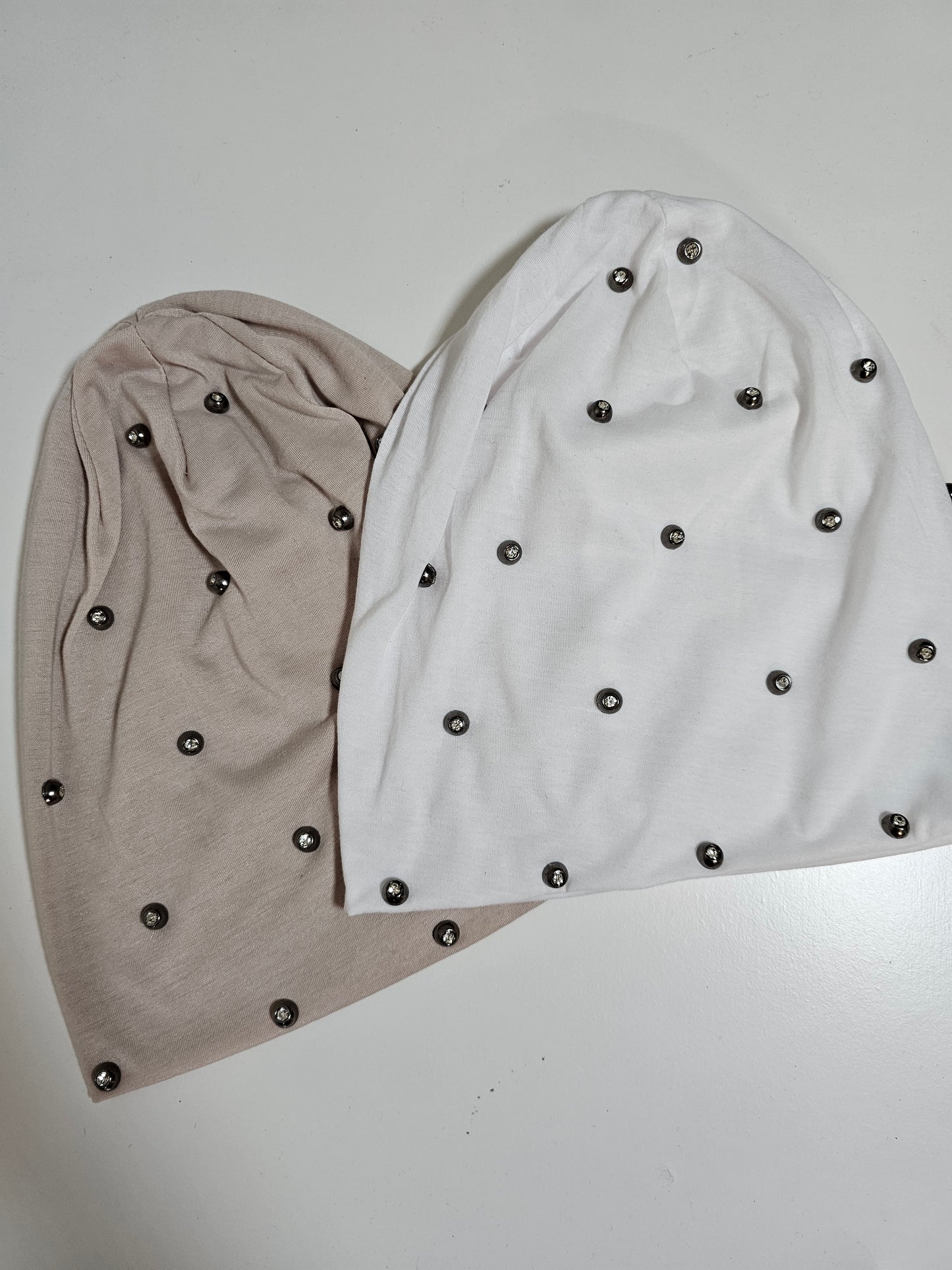 Beanie with silver rhinestones