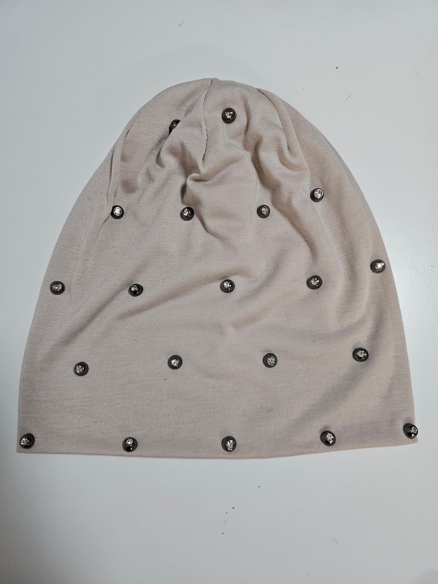 Beanie with silver rhinestones
